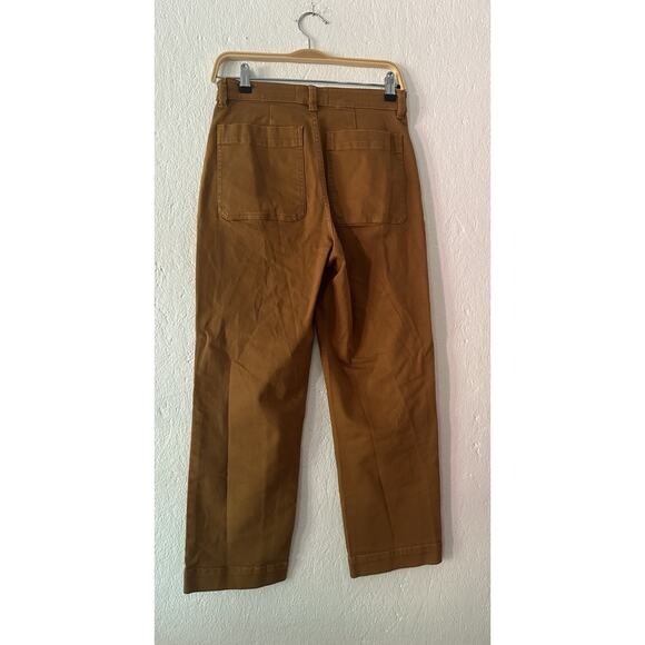 EVERLANE Regular Straight Leg Cropped Pant Jeans High Rise Chino Yellow Sz 4 - Picture 10 of 11